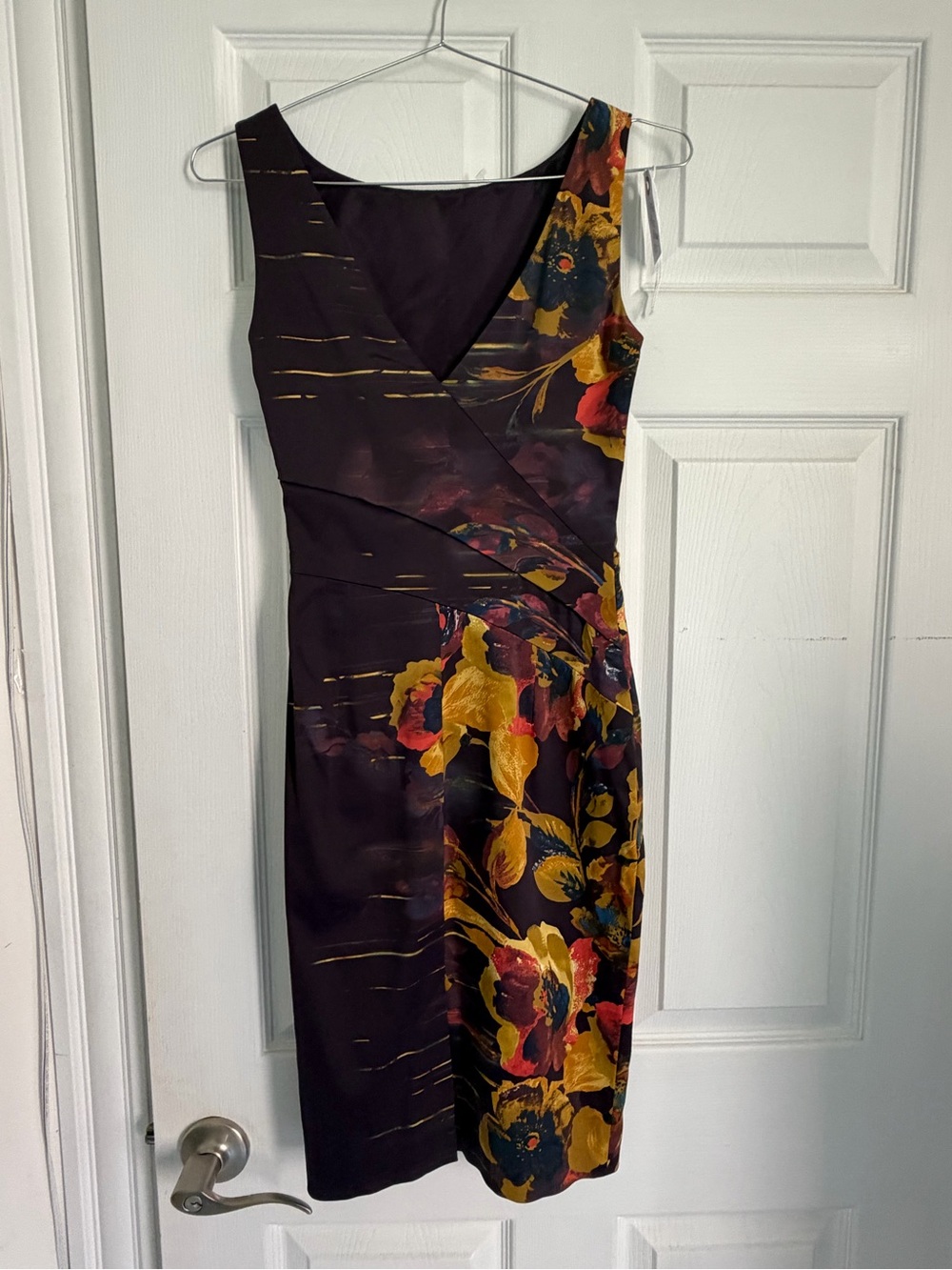 Karen Millen purple and floral body con dress small or extra small